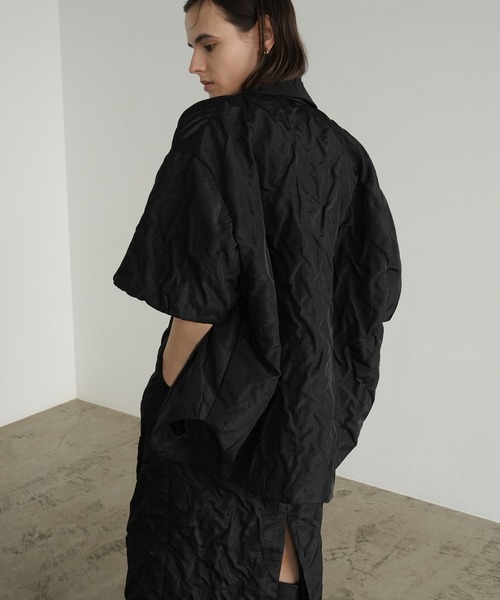 CLANE（クラネ）の「PADDED CRUMPLY SHIRT JACKET（その他アウター・レディース・アイボリー/ブラック・1/2）」の15枚目の写真