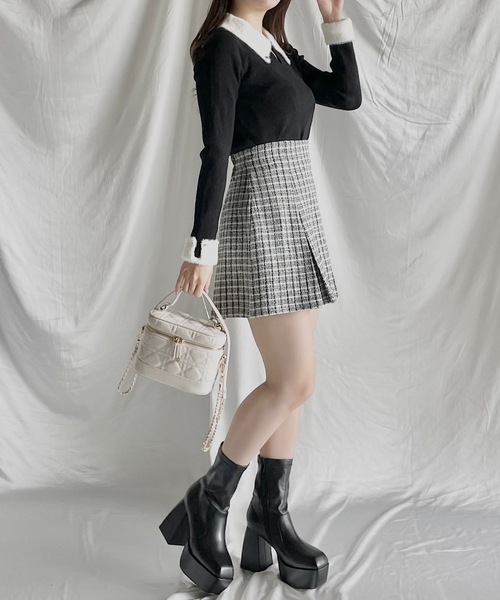 NOMAE（ノーマエ）の「フェザーカラーニット（ニット/セーター・レディース・ブラック/ネイビー/アイボリー/ダークグレー・FREE）」の22枚目の写真