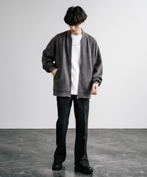 LOEWE 美品　黒スエードフード付きブルゾン LOEWE (ロエベ) ポケット フード ジャケット CROPPED WORKWEAR