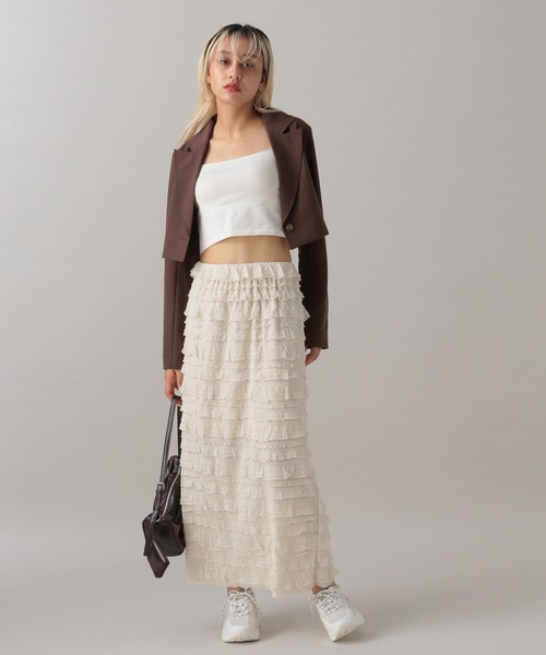 FOREVER 21（フォーエバー トゥエンティーワン）の「【2024FW】フリルＩラインスカート（スカート・レディース・ナチュラル/ブラック・SMALL/MEDIUM）」の22枚目の写真