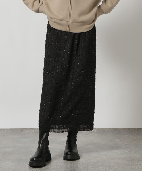 LAKOLE(ラコレ)の「スパンコールナロースカート / 151505(スカート・レディース・アイボリー/ブラック・FREE)」の14枚目の写真