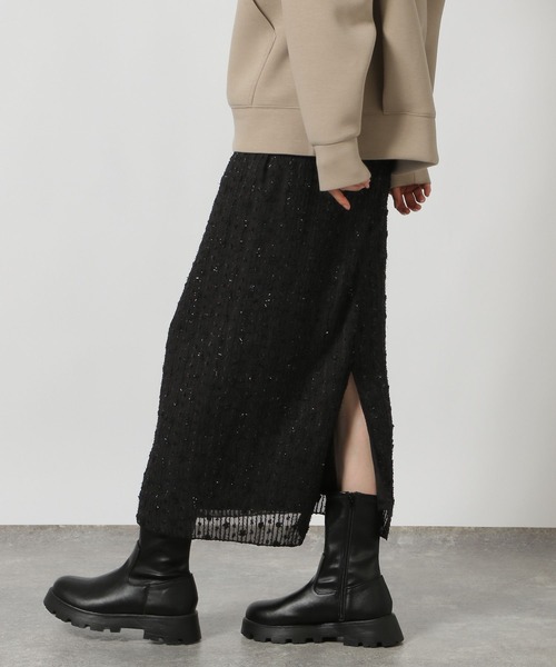 LAKOLE(ラコレ)の「スパンコールナロースカート / 151505(スカート・レディース・アイボリー/ブラック・FREE)」の15枚目の写真
