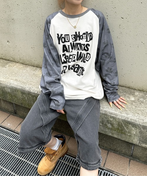 sedacle(セダクル)の「タイダイラグランロンT(Tシャツ/カットソー・メンズ・ボルドー/ブルーグレー/ブルー/ブラック系その他/チャコールグレー・SMALL/MEDIUM/LARGE)」の4枚目の写真