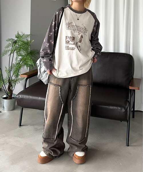 sedacle(セダクル)の「タイダイラグランロンT(Tシャツ/カットソー・メンズ・ボルドー/ブルーグレー/ブルー/ブラック系その他/チャコールグレー・SMALL/MEDIUM/LARGE)」の18枚目の写真