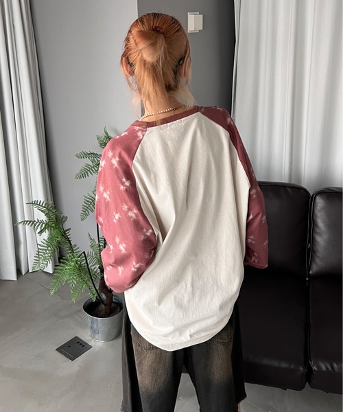 sedacle(セダクル)の「タイダイラグランロンT(Tシャツ/カットソー・メンズ・ボルドー/ブルーグレー/ブルー/ブラック系その他/チャコールグレー・SMALL/MEDIUM/LARGE)」の7枚目の写真