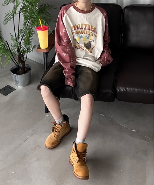 sedacle(セダクル)の「タイダイラグランロンT(Tシャツ/カットソー・メンズ・ボルドー/ブルーグレー/ブルー/ブラック系その他/チャコールグレー・SMALL/MEDIUM/LARGE)」の8枚目の写真