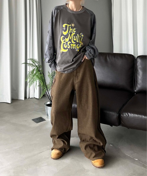 sedacle(セダクル)の「タイダイラグランロンT(Tシャツ/カットソー・メンズ・ボルドー/ブルーグレー/ブルー/ブラック系その他/チャコールグレー・SMALL/MEDIUM/LARGE)」の13枚目の写真