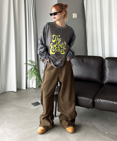 sedacle(セダクル)の「タイダイラグランロンT(Tシャツ/カットソー・メンズ・ボルドー/ブルーグレー/ブルー/ブラック系その他/チャコールグレー・SMALL/MEDIUM/LARGE)」の14枚目の写真