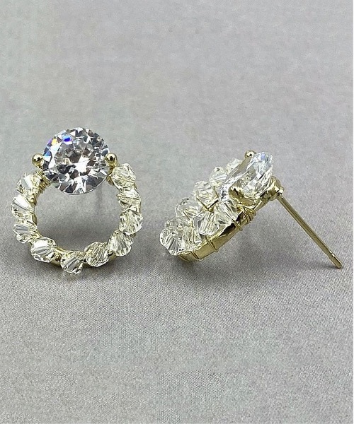 nicott（ニコット）の「NC:Crystal peccle Earring クリスタルペブルピアス（ピアス（両耳用）・レディース・B/A/C/D・FREE）」の2枚目の写真