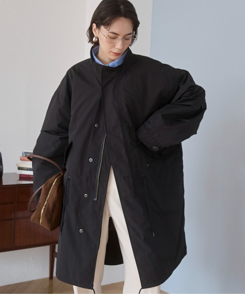 meagratia バックプリント オーバーサイズ フード モッズコート 黒 2