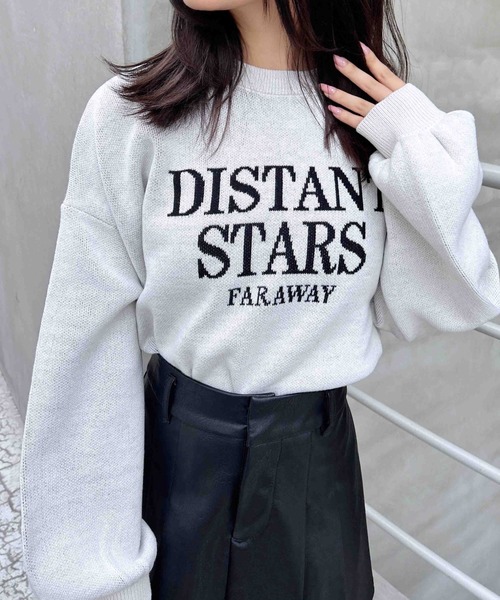 INGNI（イング）の「ショート丈カレッジロゴニット（ニット/セーター・レディース・ブラック×ホワイト/グレー系その他3/ホワイト×ブラック・M）」の2枚目の写真