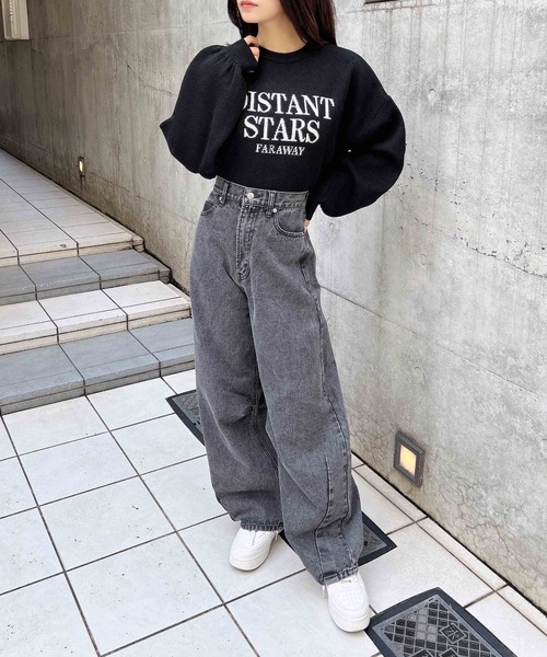 INGNI（イング）の「ショート丈カレッジロゴニット（ニット/セーター・レディース・ブラック×ホワイト/グレー系その他3/ホワイト×ブラック・M）」の5枚目の写真