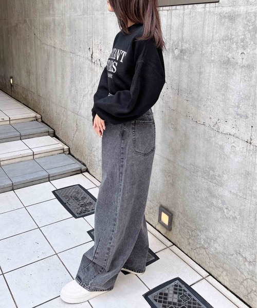 INGNI（イング）の「ショート丈カレッジロゴニット（ニット/セーター・レディース・ブラック×ホワイト/グレー系その他3/ホワイト×ブラック・M）」の7枚目の写真