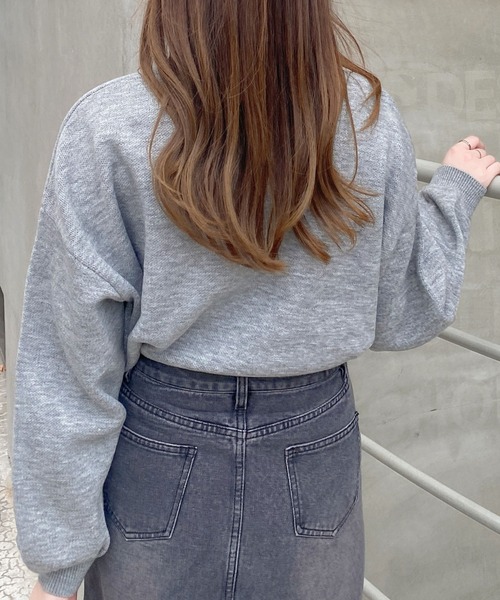 INGNI（イング）の「ショート丈カレッジロゴニット（ニット/セーター・レディース・ブラック×ホワイト/グレー系その他3/ホワイト×ブラック・M）」の12枚目の写真