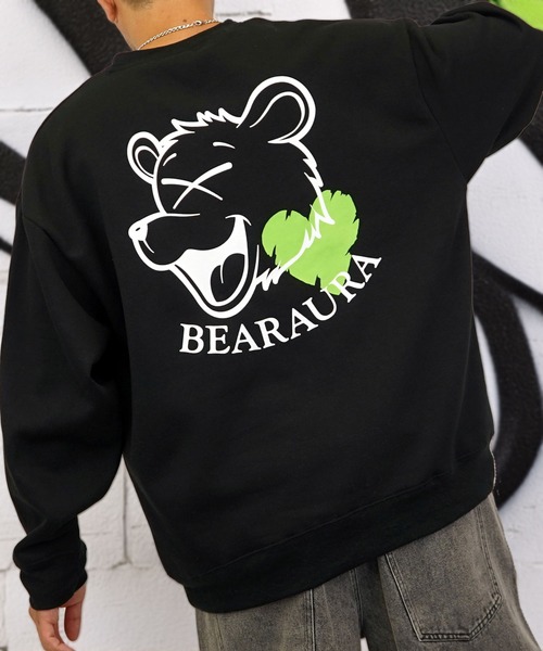 Burner（バーナー）の「【GROOVY STORE】BEAR刺繍 ビッグサイズスウェットクルー裏起毛（スウェット・メンズ・ホワイト×グレー/ブラック/スミクロ・M/L/LL）」の10枚目の写真