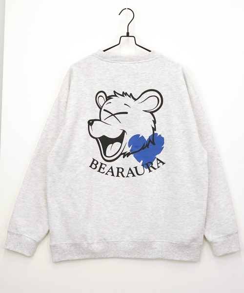 Burner（バーナー）の「【GROOVY STORE】BEAR刺繍 ビッグサイズスウェットクルー裏起毛（スウェット・メンズ・ホワイト×グレー/ブラック/スミクロ・M/L/LL）」の22枚目の写真