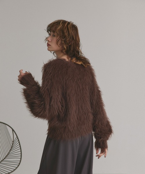 ad thie(アドティエ)の「ふんわりシャギー ニットプルオーバー(ニット/セーター・レディース・ブラウン/グレー/ブラック/アイボリー・FREE)」の13枚目の写真