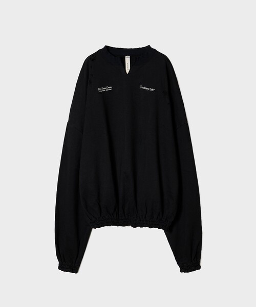 SHINYAKOZUKA(シンヤコヅカ)の「【SHINYAKOZUKA/シンヤコズカ】〈別注〉 DAMAGED ORDINARY GIANT CREW(スウェット・メンズ・ブラック/ダークグレー・S/M)」の2枚目の写真