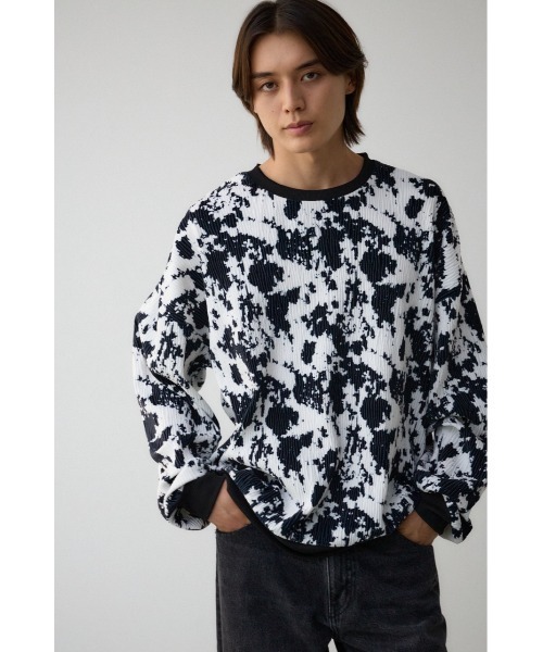 AZUL by moussy(アズールバイマウジー)の「ベロアプリーツトップス(Tシャツ/カットソー・メンズ・ホワイト系その他/グレー系その他・FREE)」の3枚目の写真