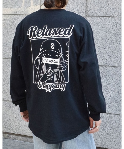 MODISH GAZE(モディシュガゼ)の「【MODISH GAZE】スモーキングガール RelaxedロンT(CP)(Tシャツ/カットソー・メンズ・ブラック系2/ブラック系1/ホワイト系1・LARGE/X-LARGE/MEDIUM)」の15枚目の写真