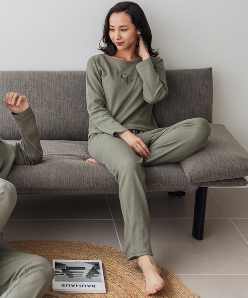 消臭・体温保持】上質快眠ワッフルルームウェアセットアップ(WOMEN'S