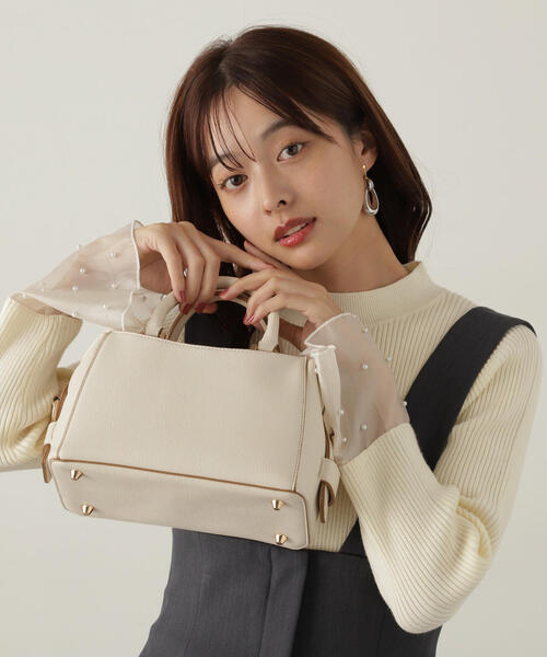 EDIT COLOGNE（エディットコロン）の「ミニボストンバッグ（ボストンバッグ・レディース・ホワイト/ブラウン/ブラック・ﾌﾘ-）」の5枚目の写真