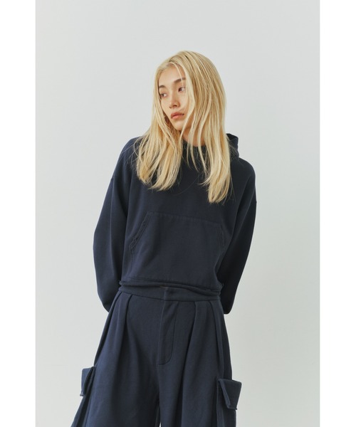 ALEXIA STAM（アリシアスタン）の「Distressed Cropped Hoodie /クロップドダメージフーディー（スウェット・レディース・ヘザーグレー/ホワイト/ネイビー・FREE）」の22枚目の写真