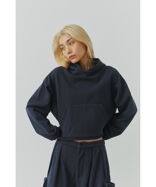 ALEXIA STAM（アリシアスタン）の「Distressed Cropped Hoodie /クロップドダメージフーディー（スウェット・レディース・ヘザーグレー/ホワイト/ネイビー・FREE）」の16枚目の写真