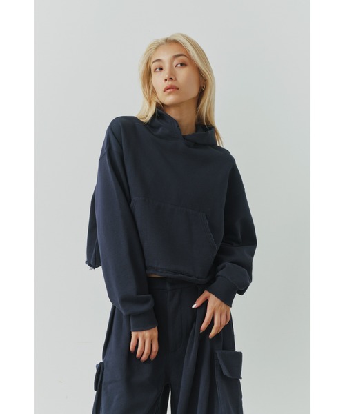 ALEXIA STAM（アリシアスタン）の「Distressed Cropped Hoodie /クロップドダメージフーディー（スウェット・レディース・ヘザーグレー/ホワイト/ネイビー・FREE）」の17枚目の写真