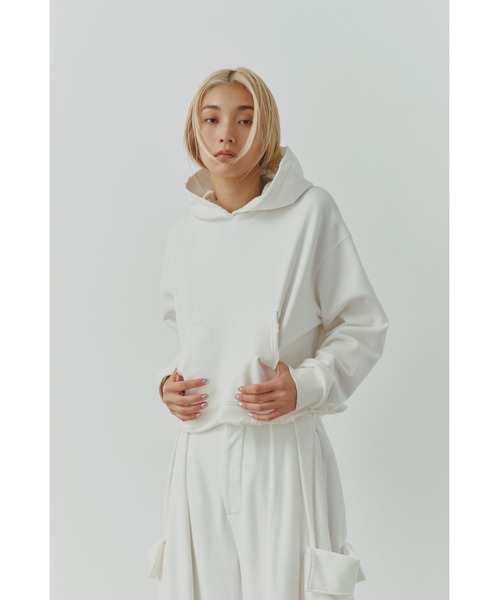 ALEXIA STAM（アリシアスタン）の「Distressed Cropped Hoodie /クロップドダメージフーディー（スウェット・レディース・ヘザーグレー/ホワイト/ネイビー・FREE）」の11枚目の写真