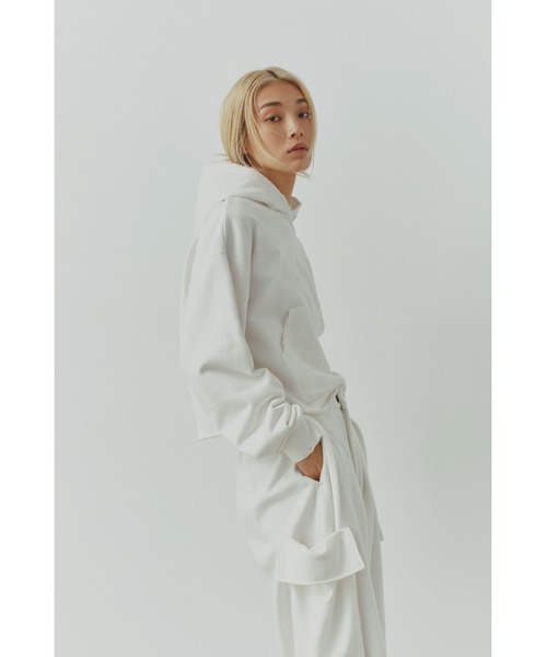 ALEXIA STAM（アリシアスタン）の「Distressed Cropped Hoodie /クロップドダメージフーディー（スウェット・レディース・ヘザーグレー/ホワイト/ネイビー・FREE）」の13枚目の写真