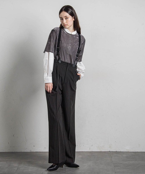 MAYSON GREY(メイソングレイ)の「ラメラインシアーベロアTシャツ≪手洗い可能≫(Tシャツ/カットソー・レディース・イエロー・M)」の14枚目の写真