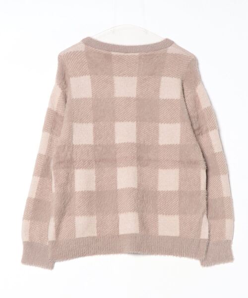 TOKYO SHIRTS（トウキョウシャツ）の「【Pitta Re:)】 ジャカードニットプルオーバー チェック レディース（ニット/セーター・レディース・モカ/ブラック・L/M）」の3枚目の写真