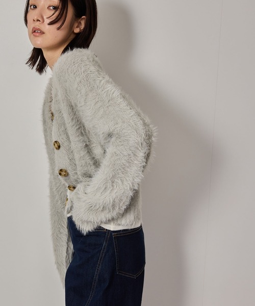 NERGY（ナージー）の「シャギーニットカーディガン（カーディガン/ボレロ・レディース・ライトグレー/キナリ/チャコールグレー・FREE）」の14枚目の写真