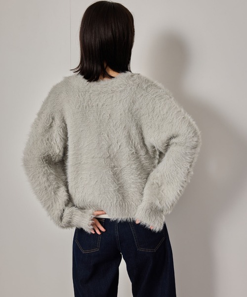 NERGY（ナージー）の「シャギーニットカーディガン（カーディガン/ボレロ・レディース・ライトグレー/キナリ/チャコールグレー・FREE）」の15枚目の写真