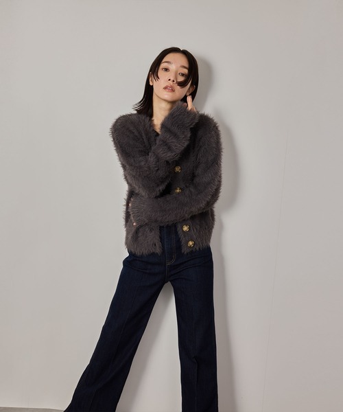 NERGY（ナージー）の「シャギーニットカーディガン（カーディガン/ボレロ・レディース・ライトグレー/キナリ/チャコールグレー・FREE）」の17枚目の写真