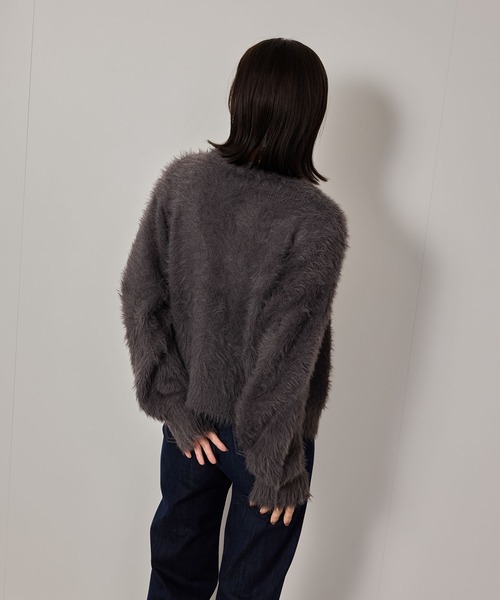 NERGY（ナージー）の「シャギーニットカーディガン（カーディガン/ボレロ・レディース・ライトグレー/キナリ/チャコールグレー・FREE）」の19枚目の写真