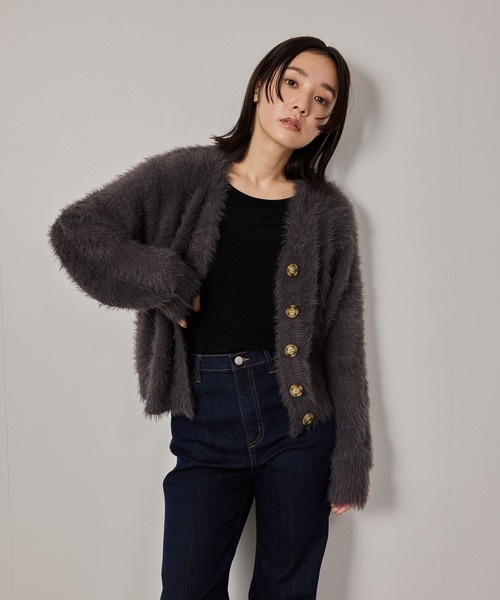 NERGY（ナージー）の「シャギーニットカーディガン（カーディガン/ボレロ・レディース・ライトグレー/キナリ/チャコールグレー・FREE）」の20枚目の写真