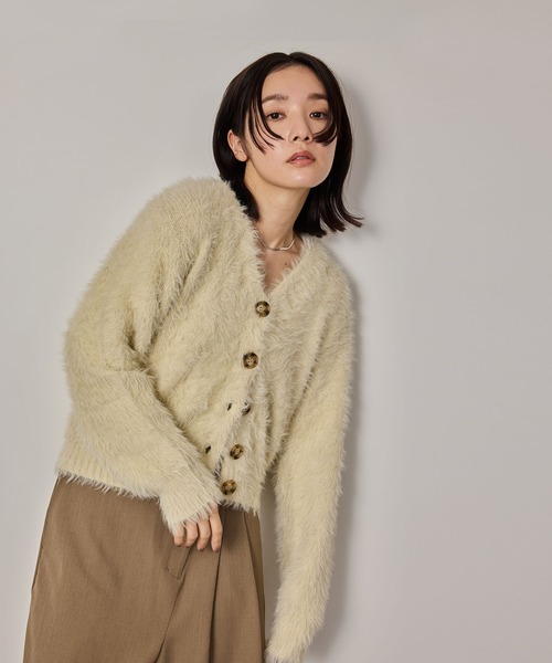 NERGY（ナージー）の「シャギーニットカーディガン（カーディガン/ボレロ・レディース・ライトグレー/キナリ/チャコールグレー・FREE）」の21枚目の写真