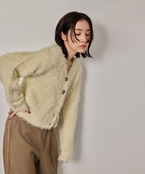 NERGY（ナージー）の「シャギーニットカーディガン（カーディガン/ボレロ・レディース・ライトグレー/キナリ/チャコールグレー・FREE）」の22枚目の写真