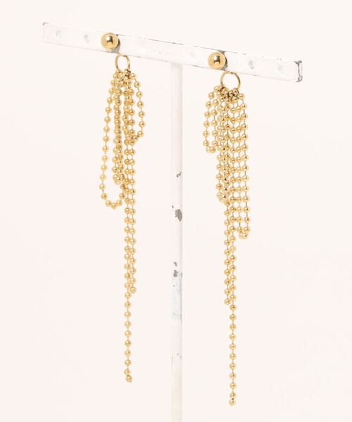 LOWRYS FARM（ローリーズファーム）の「ステンレスボールチェーンピアス　249426（ピアス（両耳用）・レディース・シルバー/ゴールド・FREE）」の2枚目の写真