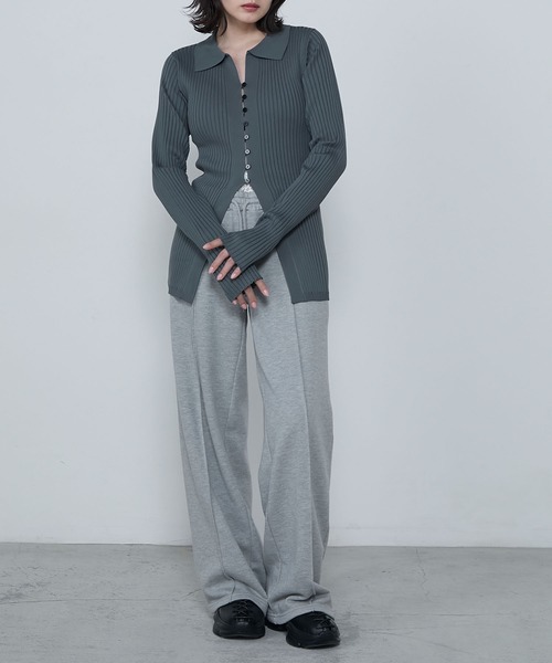 le ELMi（ルエルミ）の「Skipper polo knit slim fit cardigan