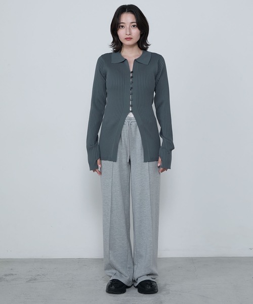 le ELMi（ルエルミ）の「Skipper polo knit slim fit cardigan