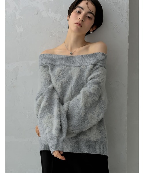 MEISM（ミズム）の「[2024-25 WINTER COLLECTION][MEISM by Re:EDIT]2WAYシャギーフラワージャガードニットトップス（ニット/セーター・レディース・ブラック/グレー・MEDIUM/LARGE）」の14枚目の写真