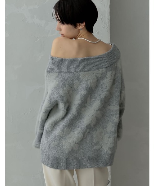 MEISM（ミズム）の「[2024-25 WINTER COLLECTION][MEISM by Re:EDIT]2WAYシャギーフラワージャガードニットトップス（ニット/セーター・レディース・ブラック/グレー・MEDIUM/LARGE）」の11枚目の写真