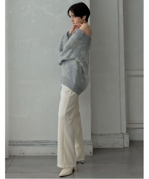 MEISM（ミズム）の「[2024-25 WINTER COLLECTION][MEISM by Re:EDIT]2WAYシャギーフラワージャガードニットトップス（ニット/セーター・レディース・ブラック/グレー・MEDIUM/LARGE）」の12枚目の写真