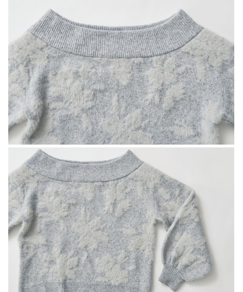 MEISM（ミズム）の「[2024-25 WINTER COLLECTION][MEISM by Re:EDIT]2WAYシャギーフラワージャガードニットトップス（ニット/セーター・レディース・ブラック/グレー・MEDIUM/LARGE）」の18枚目の写真