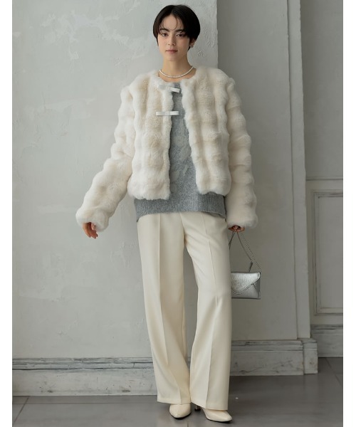 MEISM（ミズム）の「[2024-25 WINTER COLLECTION][MEISM by Re:EDIT]2WAYシャギーフラワージャガードニットトップス（ニット/セーター・レディース・ブラック/グレー・MEDIUM/LARGE）」の13枚目の写真