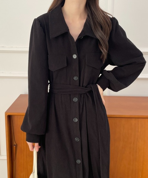 ABITOKYO（アビトーキョー）の「ウエストマークコーデュロイシャツワンピース（ワンピース・レディース・キャメル/モカ/ブラック・M/L/XL）」の20枚目の写真