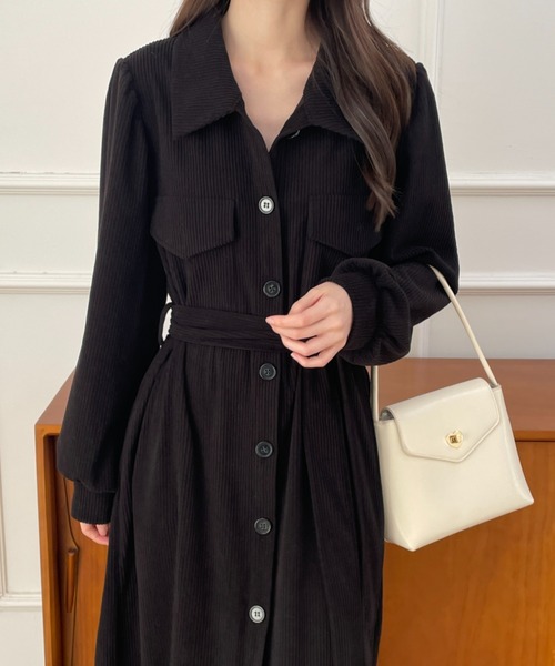 ABITOKYO（アビトーキョー）の「ウエストマークコーデュロイシャツワンピース（ワンピース・レディース・キャメル/モカ/ブラック・M/L/XL）」の21枚目の写真
